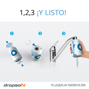 Pack X4 Lata filtrante de agua Dropson + nevera regalo
